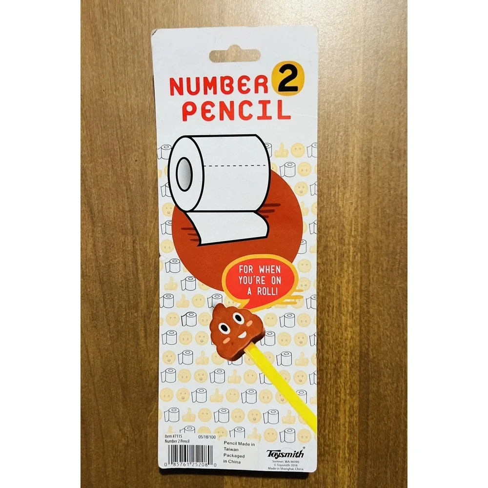 Poop Emoji Pencil Number 2 (As In Poop) Pencil Office Funny Toy Gag Gift‎ Prank